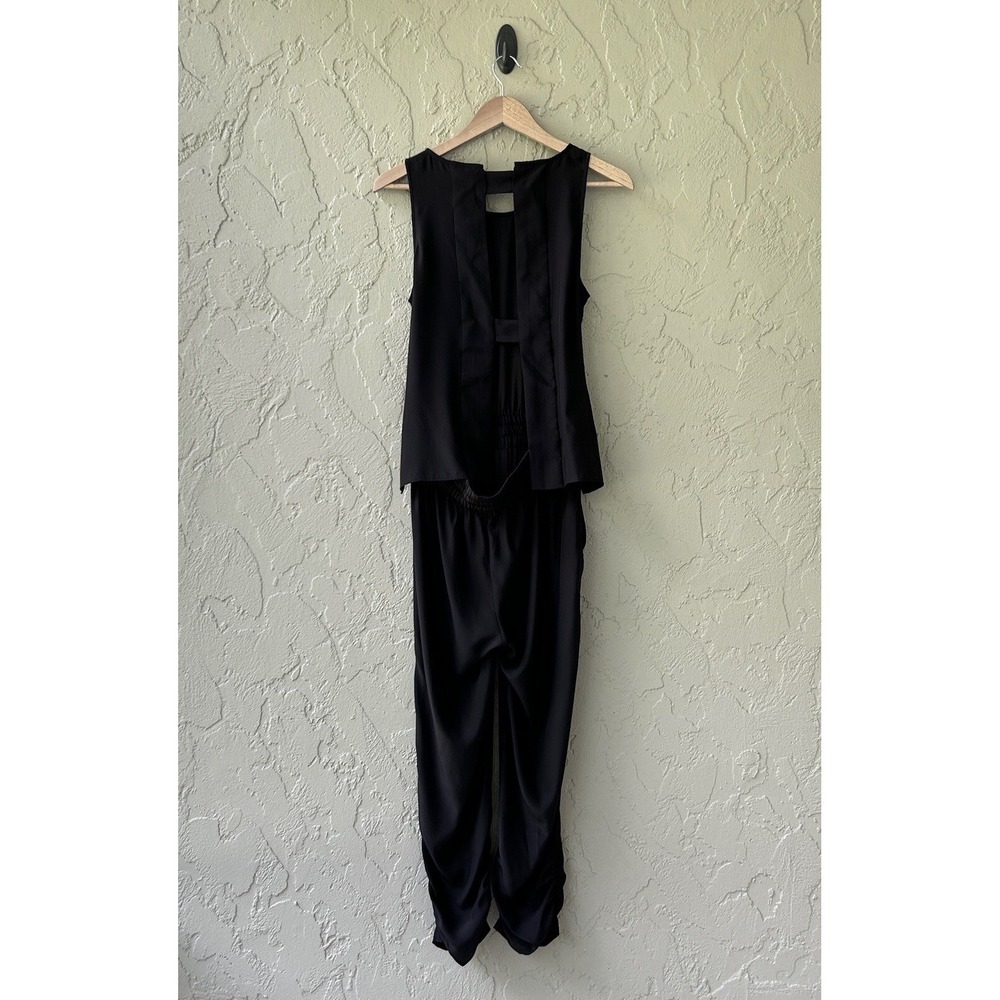 Parker Women's Size Small Black 100% Silk Sleeveless Elastic Waist Jumpsuit NWT - Picture 3 of 13